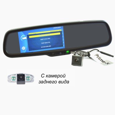 Штатное зеркало с видеорегистратором Prime-X 050D Full HD (с креплением), код: 7297