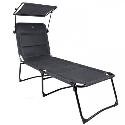 Кровать раскладная Bo-Camp Sun Lounger With Sunscreen 5 Positions Grey (1304492), код: 7972
