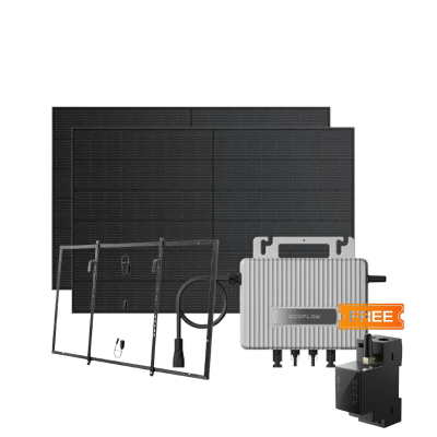 Комплект EcoFlow STREAM Microinverter/2*400W Rigid Solar Panel Combo/Розумний лічильник Smart Meter/Система кріплень для сонячних панелей Balcony Hook Kit, код: 11942