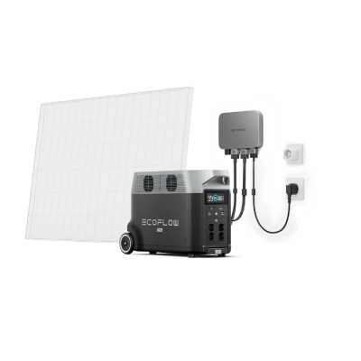 Комплект EcoFlow PowerStream - мікроінвертор 600W + зарядна станція Delta Pro, код: 11887