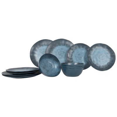 Сервіз столовий Gimex Tableware Stone 12 Pieces 4 Person Dark Blue (6917100), код: 12426