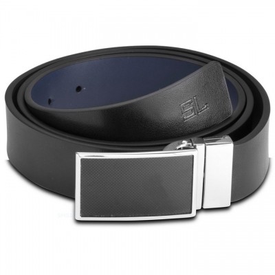 Ремінь чоловічий шкіряний Semi Line Black/Blue (P8234-0 M), код: 8844