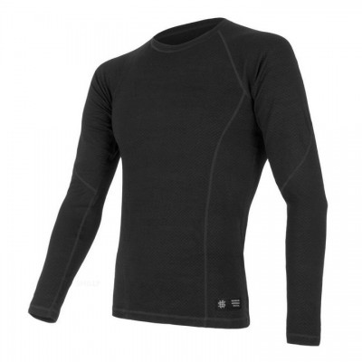 Термофутболка чоловіча Sensor Merino DF LS black 15100021, SM11M-black-XXL, код: 11408
