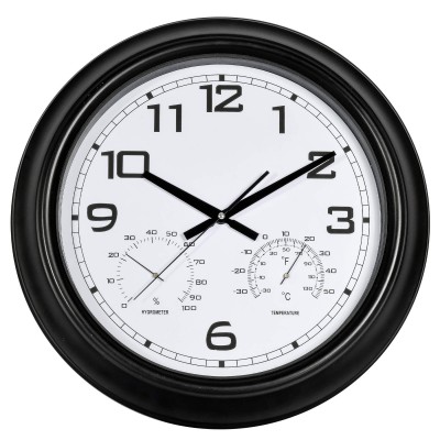 Годинник настінний Technoline 816722 Thermo-Hygro Black (816722)