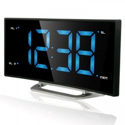 Годинник настільний з радіо Technoline WT460 Blue LED Black/Silver (WT460 blaue LED), код: 10524