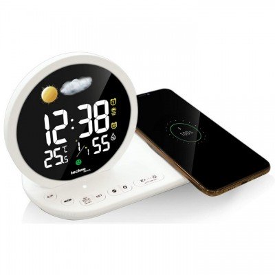 Годинник настільний Technoline WT427 Wireless Mobile Charging White (WT427), код: 8449