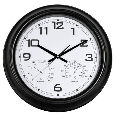 Годинник настінний Technoline 816722 Thermo-Hygro Black (816722), код: 12545