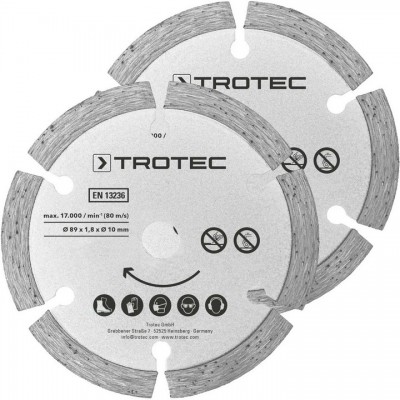 Диск відрізний алмазний Trotec 2 Diamond 89х10х1,8 (2 шт) (6215001302), код: 8810