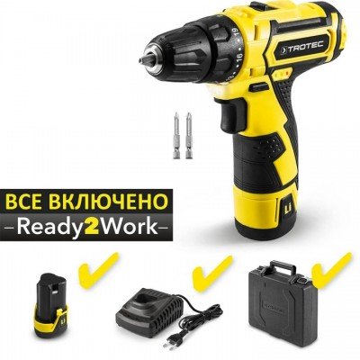 Дриль-Шурупокрут акумуляторний Trotec PSCS 11-12V + кейс (4410000102), код: 8689