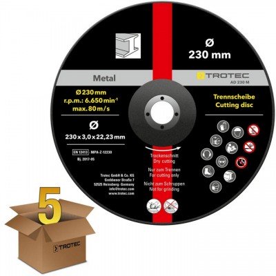 Круг відрізний по металу Trotec 230х22.23х3.2 (5 шт) (6225001211), код: 8820