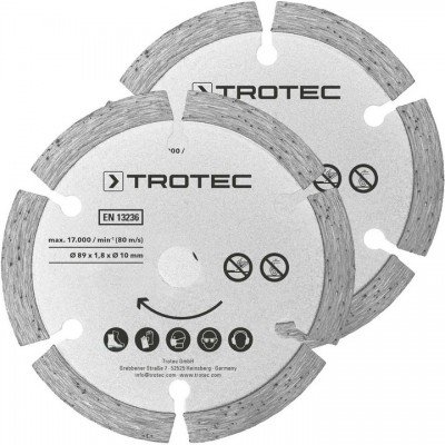 Диск відрізний алмазний Trotec 2 Diamond 89х10х1,8 (2 шт) (6215001302), код: 8810
