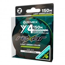 Плетеный шнур ZEMEX REXAR X4 150 m, d 0.18 mm, light green