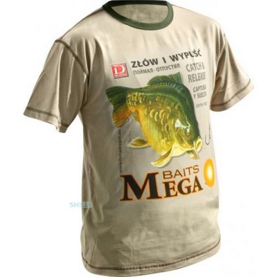 Футболка Dragon с принтом Карп Mega Baits/беж/М, код: 6965
