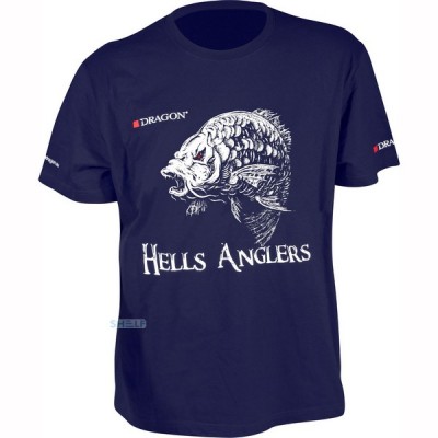 Футболка Dragon Hells Anglers с принтом Карп, темно-синяя/XXL, код: 7013
