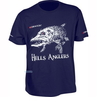 Футболка Dragon Hells Anglers с принтом Щука,темно-синяя/L, код: 6996