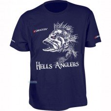 Футболка Dragon Hells Anglers с принтом Окунь, темно-синяя/M