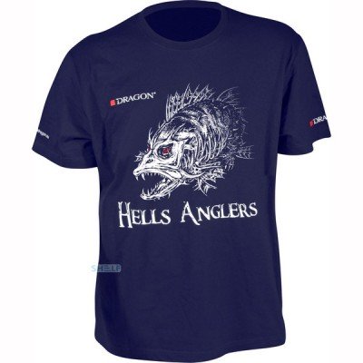 Футболка Dragon Hells Anglers с принтом Судак, темно-синяя/XL, код: 7002